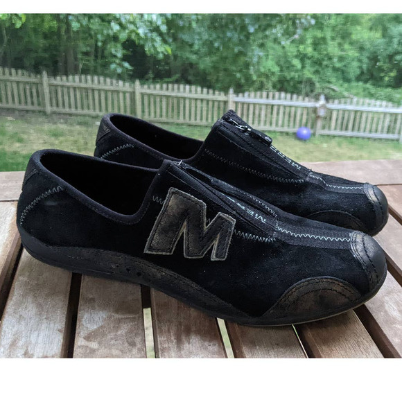 Merrell Arabesque Leather Black/Gold Women's Casual Zip Up Loafers Size 7.5 - Picture 1 of 10